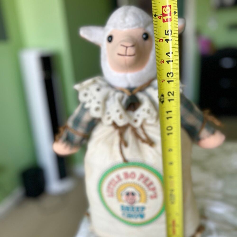 VTG Cottagecore 1994 Little Bo Peep Cattle Bell Collar Sheep Chow Doorstopper - Picture 10 of 12
